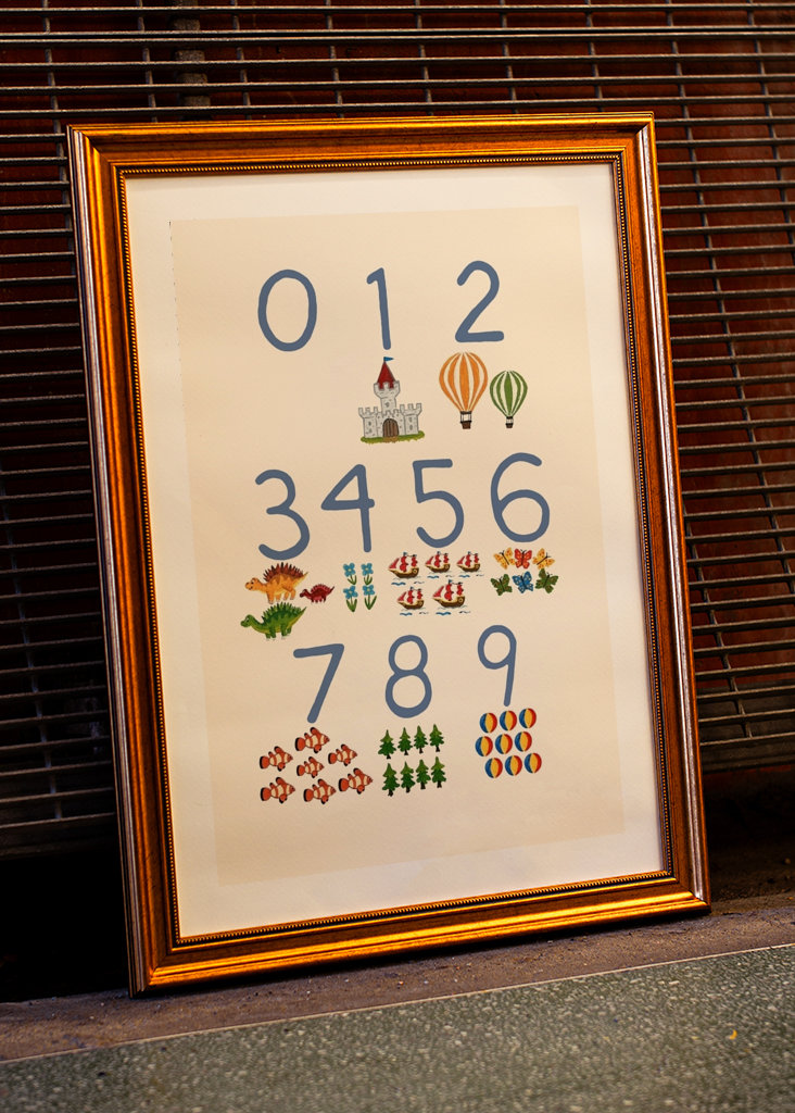 Siffror med illustrationer