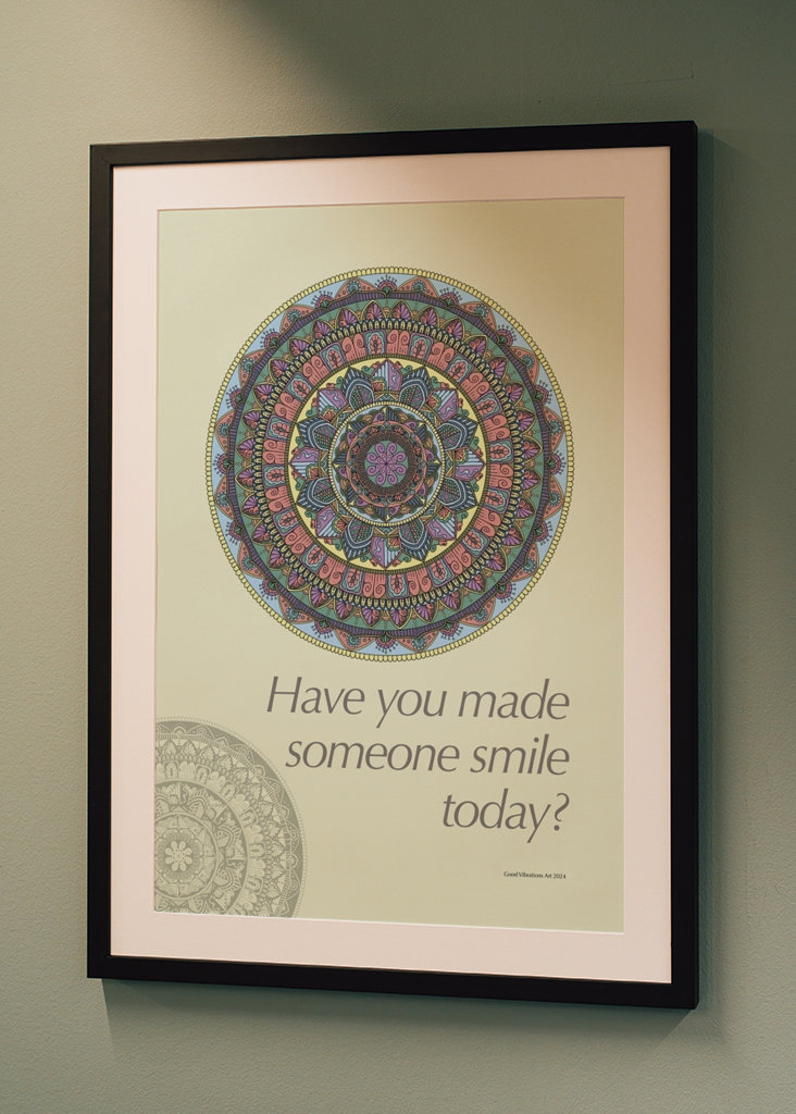 Een mandala met een glimlach