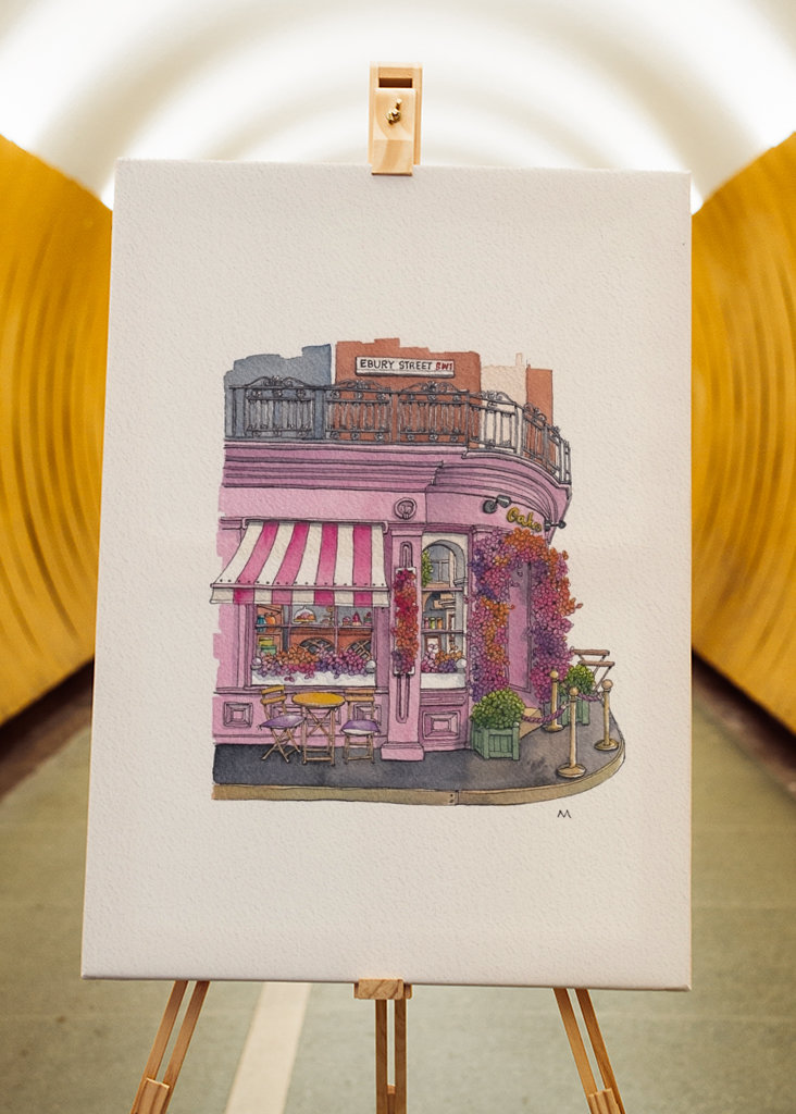 Růžová čajovna v Londýně