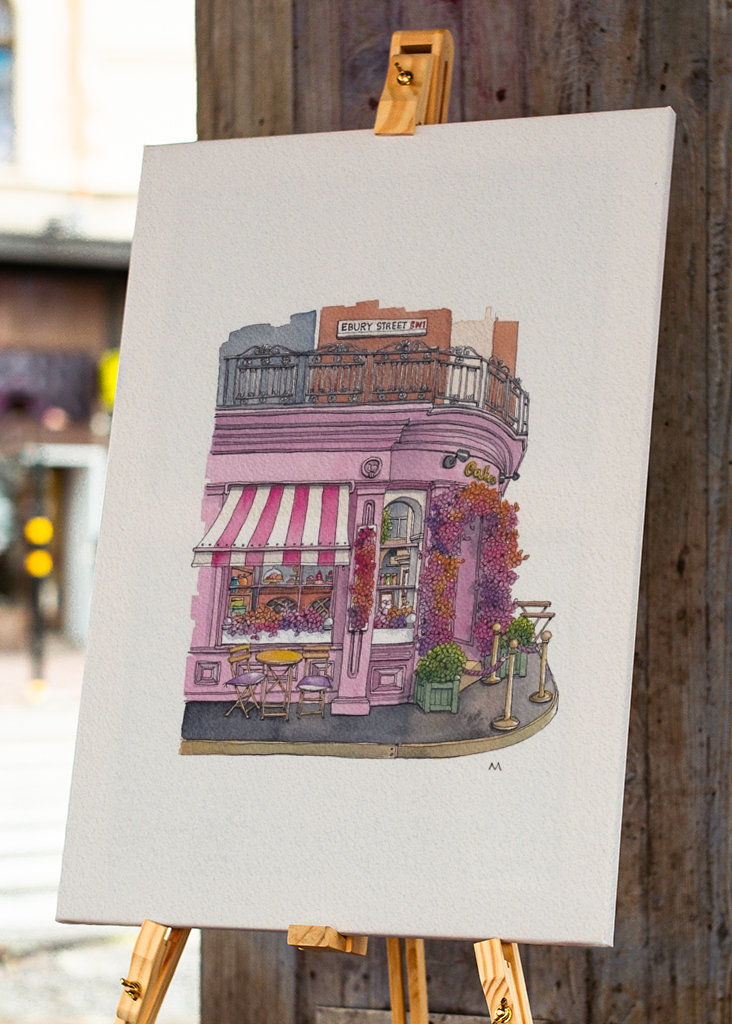 Růžová čajovna v Londýně