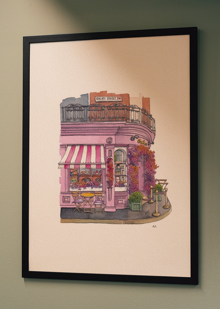 Růžová čajovna v Londýně