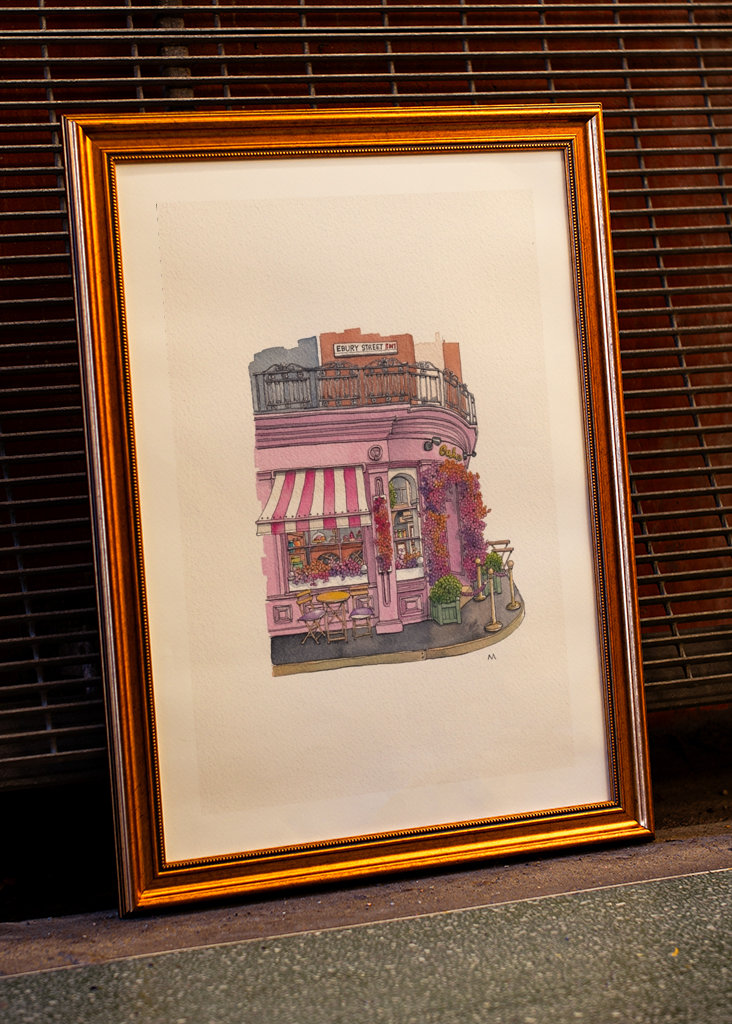 Růžová čajovna v Londýně