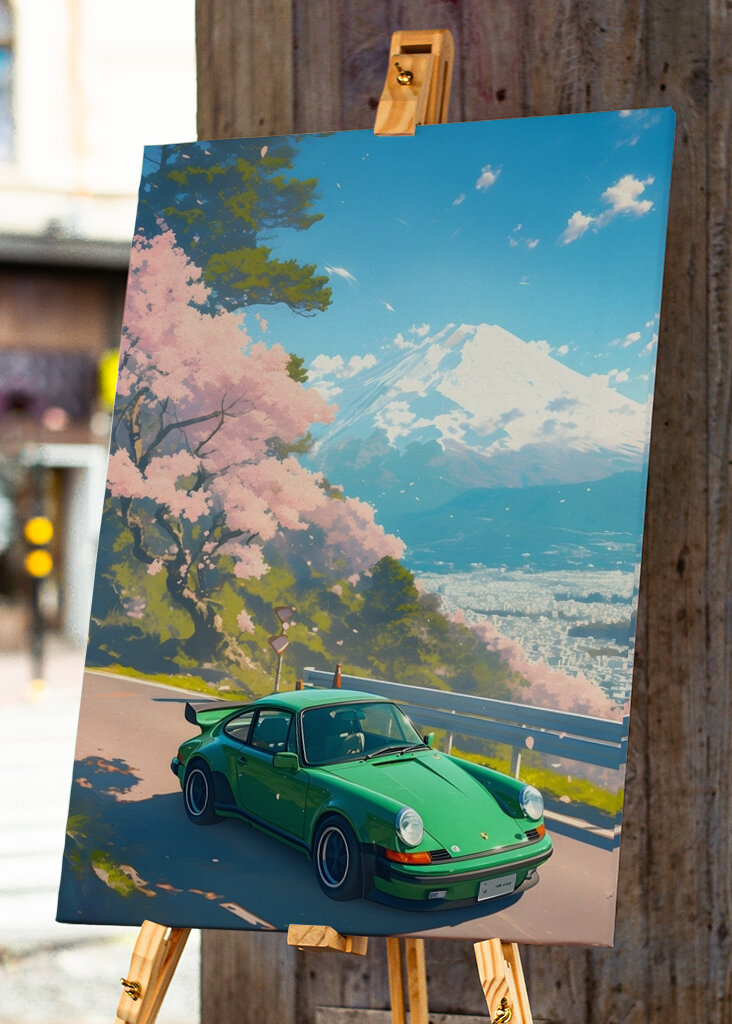 Vintage Porsche 911 Japan Art
