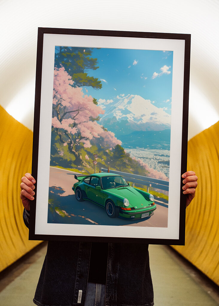Vintage Porsche 911 Japan Art