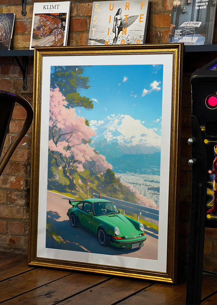 Vintage Porsche 911 Japan Art