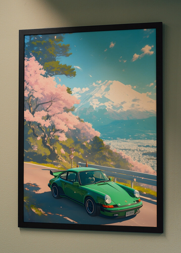 Vintage Porsche 911 Japan Art
