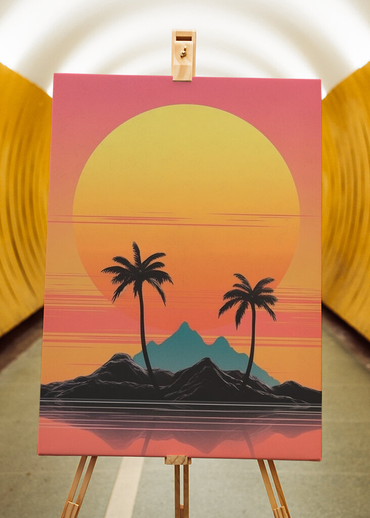 Tropische zonsondergang op een rustige 