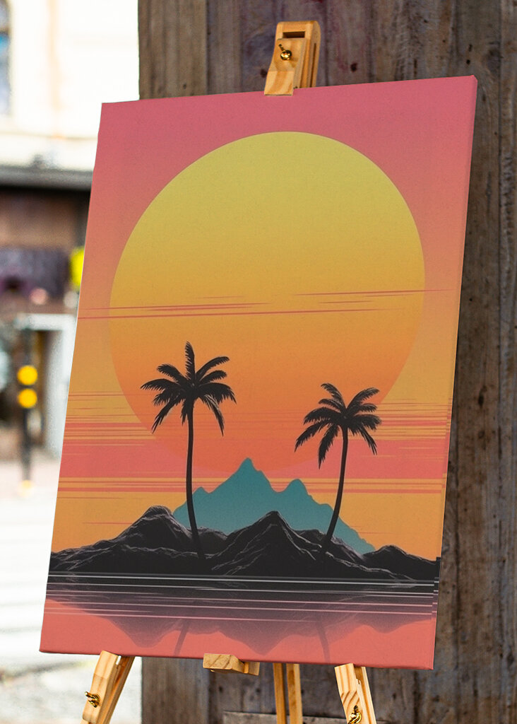 Tropische zonsondergang op een rustige 