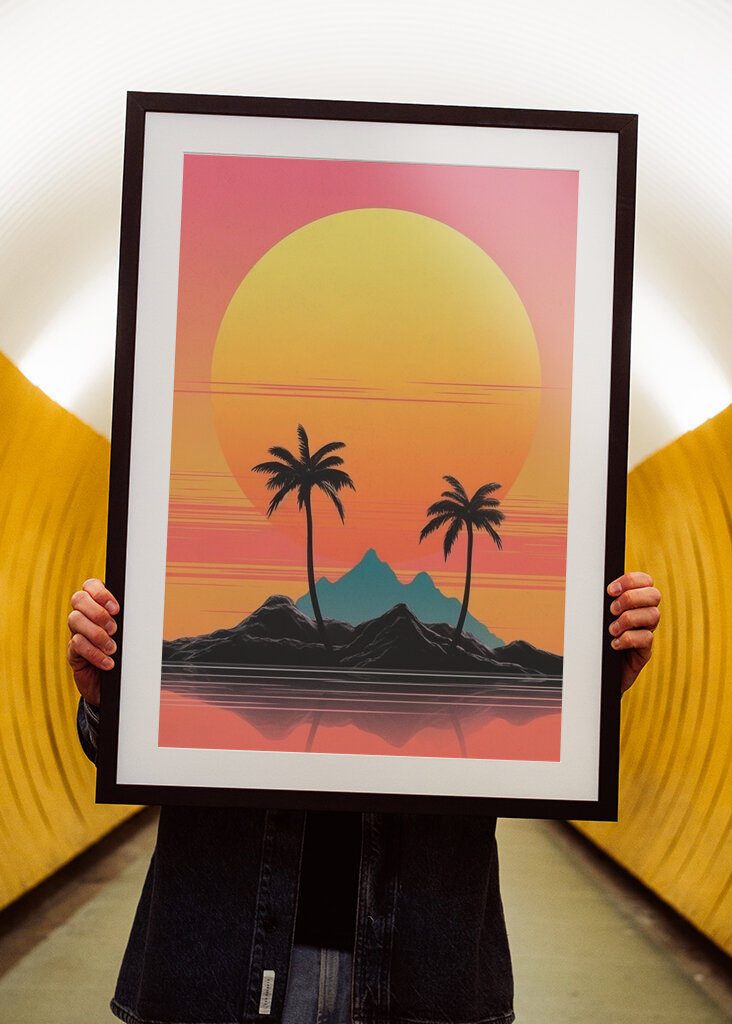 Tropische zonsondergang op een rustige 