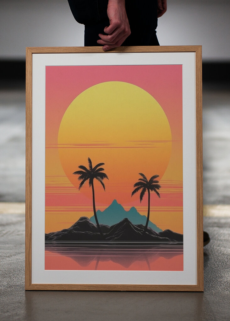 Tropische zonsondergang op een rustige 