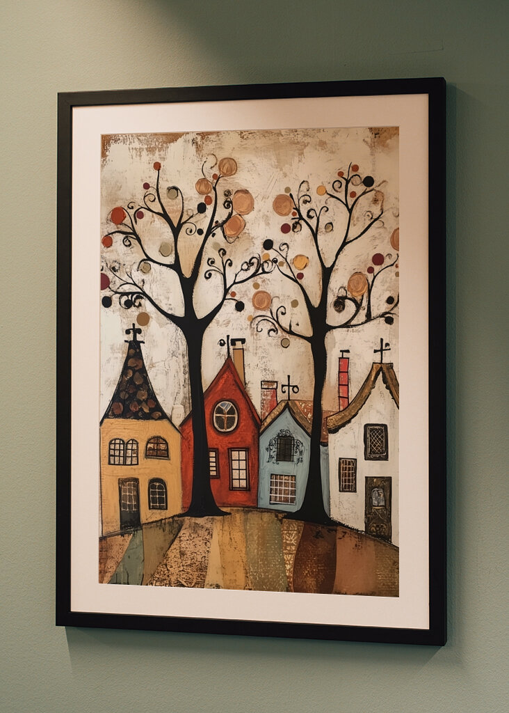 Gemütliches Dorf im Herbst