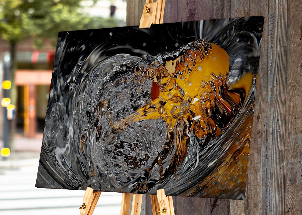 Fruit dropping into water