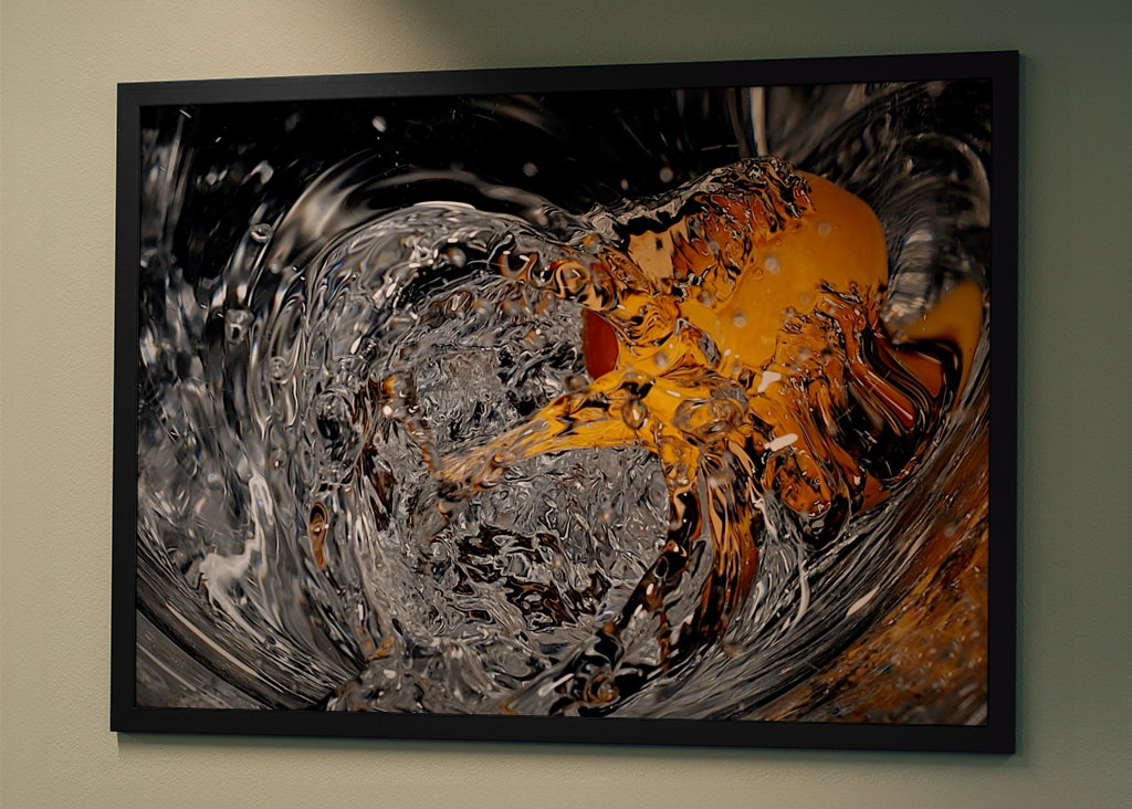 Fruit dropping into water