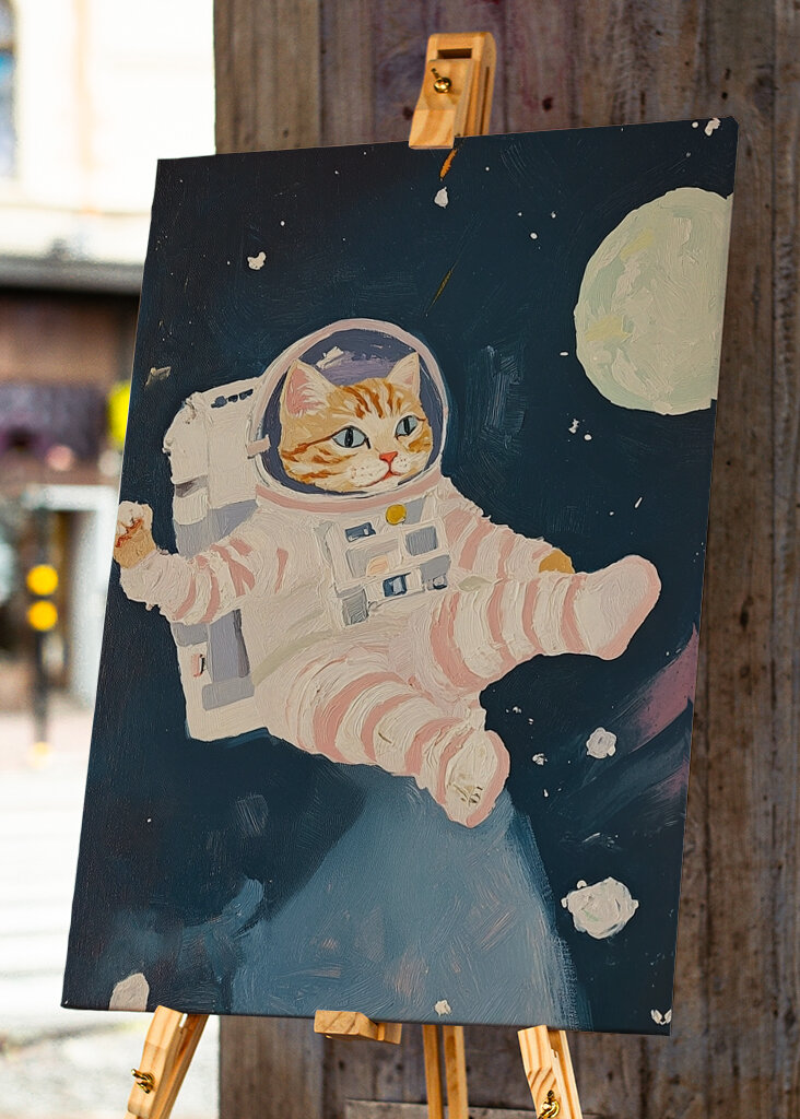 Katze Austronaut Meme Blau Mon