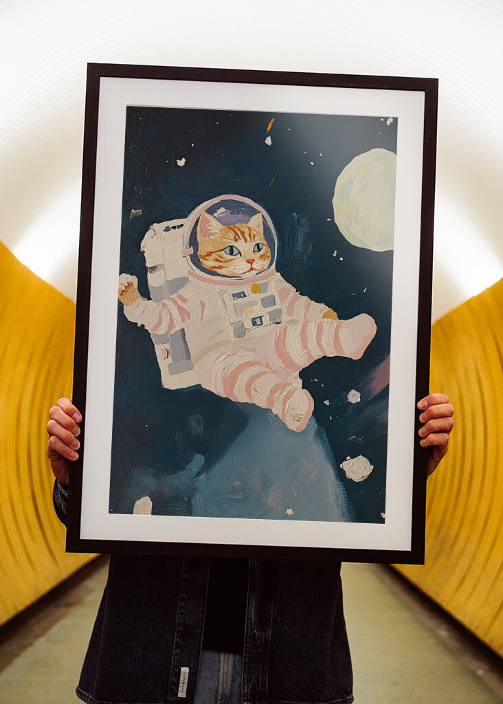 Katze Austronaut Meme Blau Mon