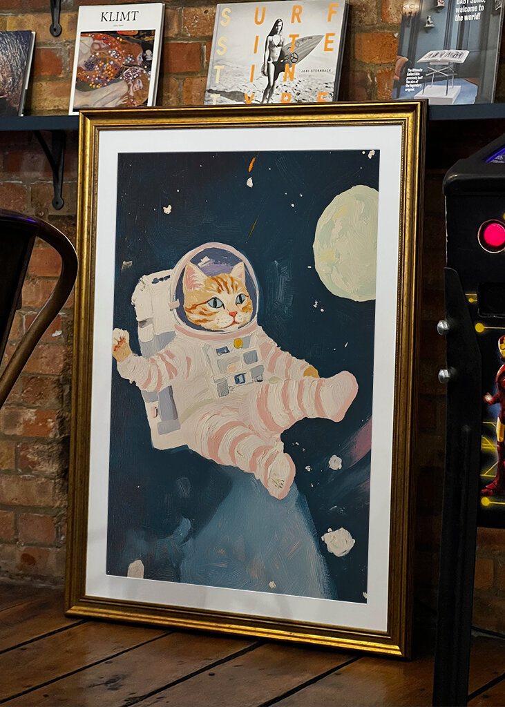 Katze Austronaut Meme Blau Mon