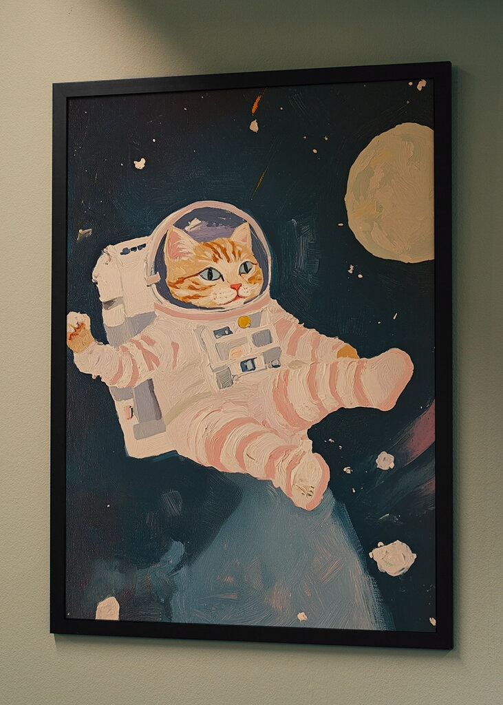 Katze Austronaut Meme Blau Mon