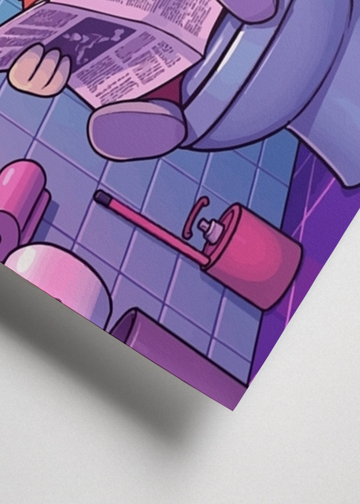 Chibi Highland Cow Reading