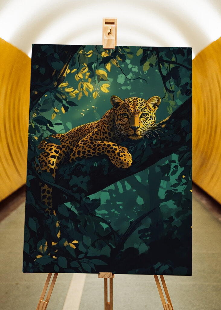 Leopardo ao anoitecer