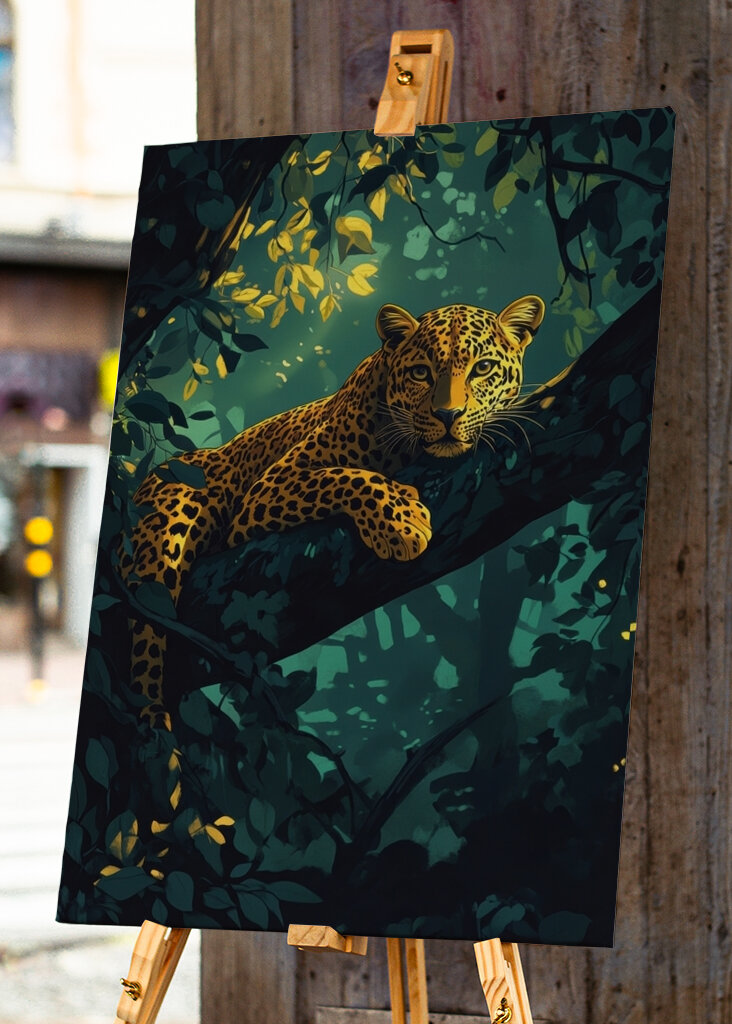 Leopardo ao anoitecer