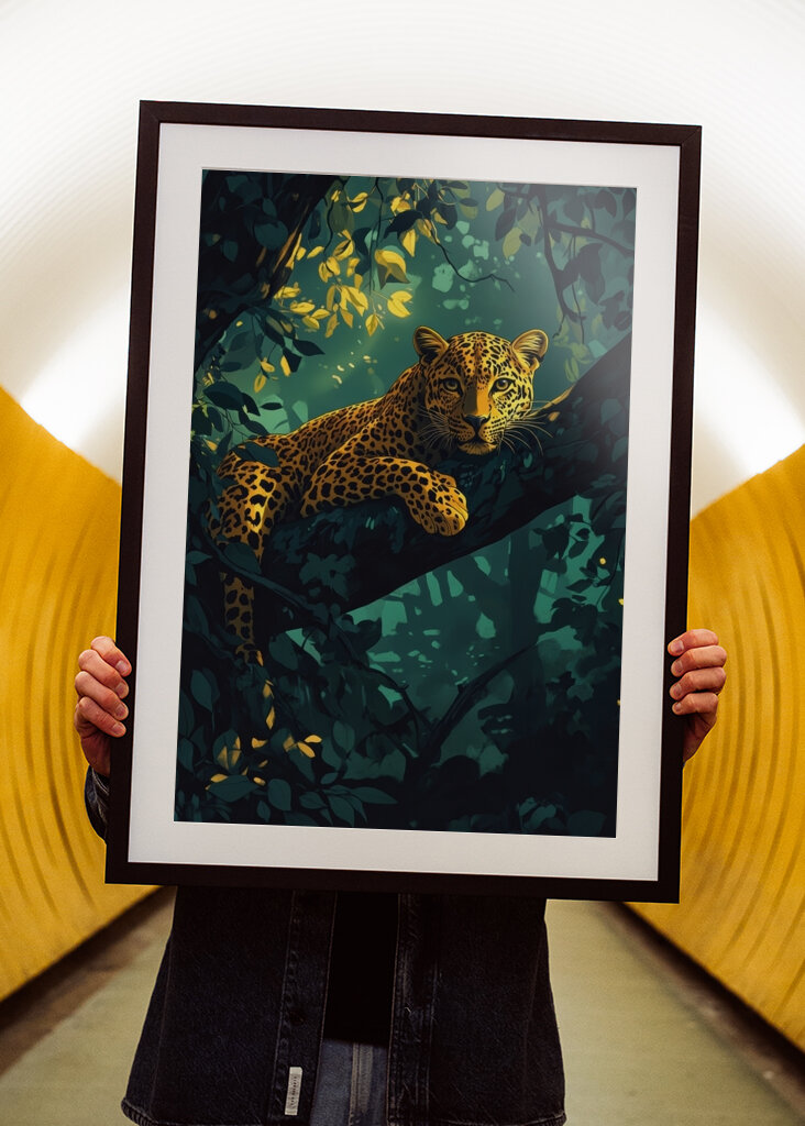 Leopardo ao anoitecer