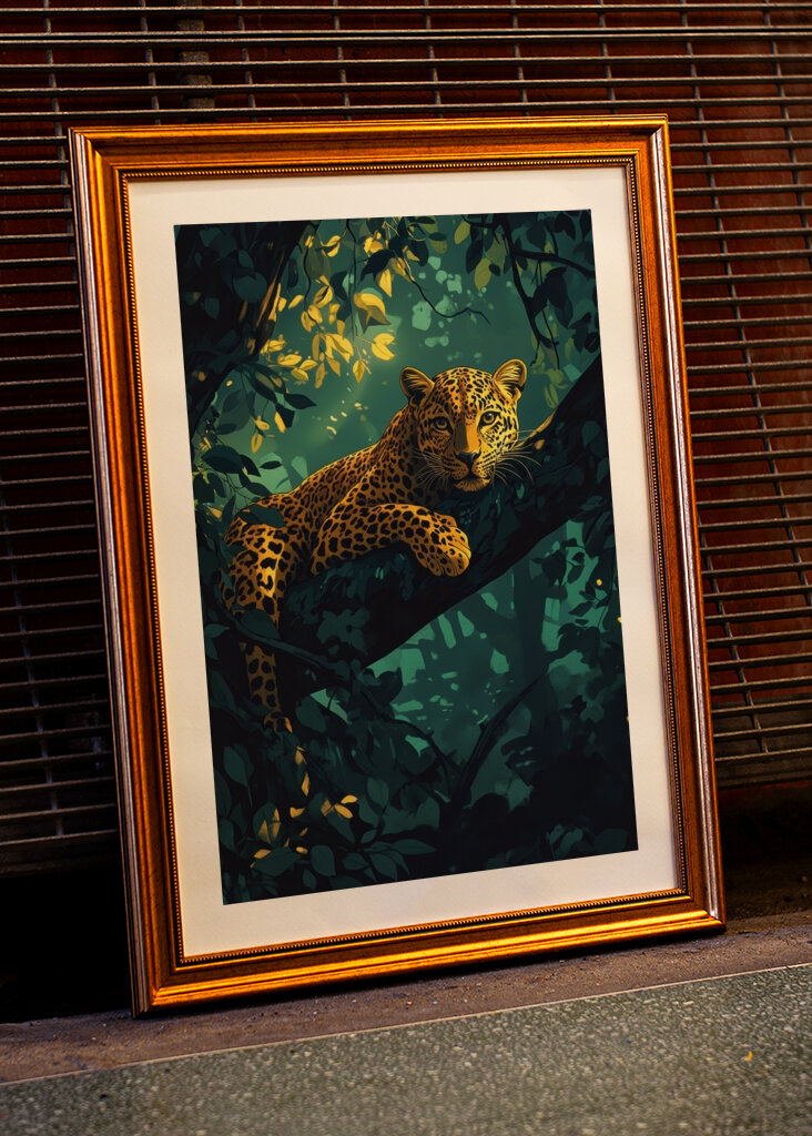 Leopardo ao anoitecer