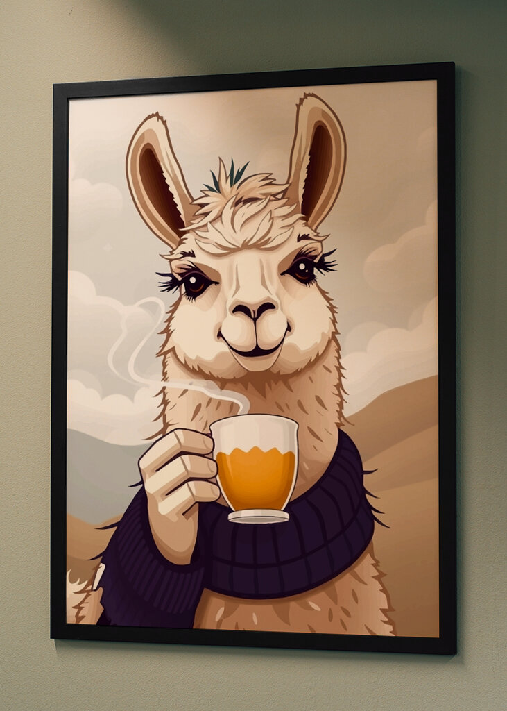 Llama Drink Coffee