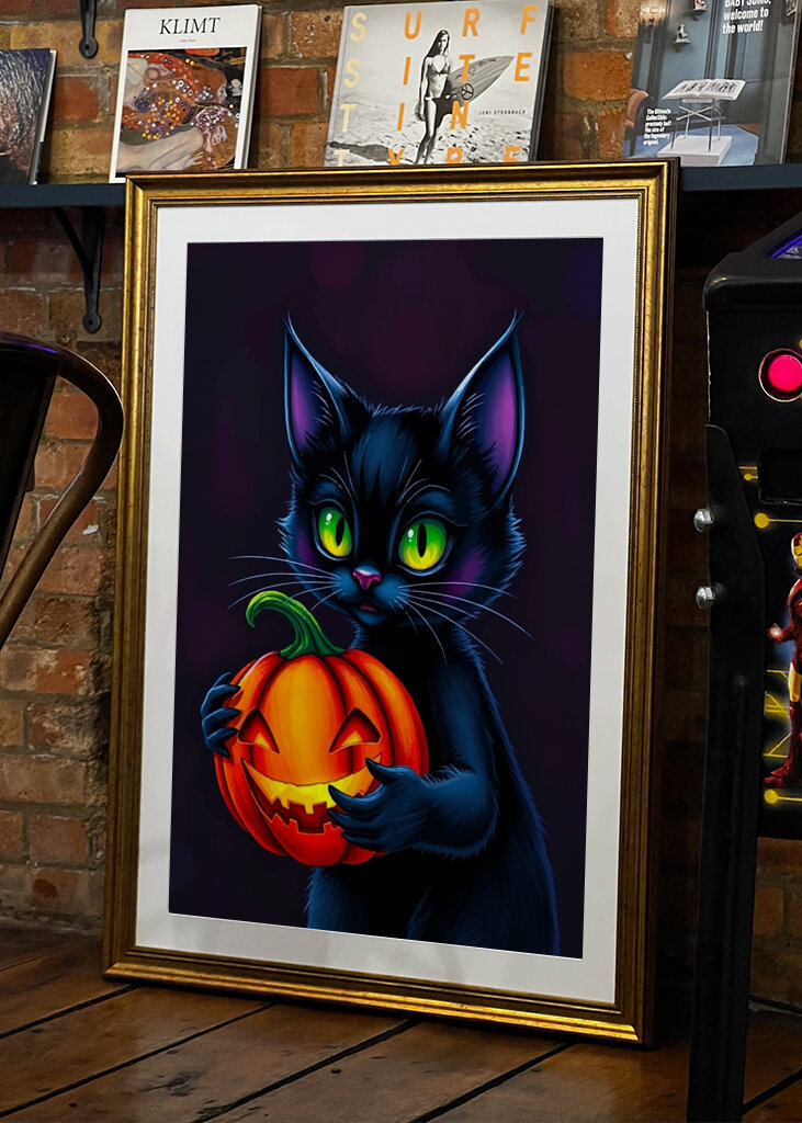 svart katt halloween