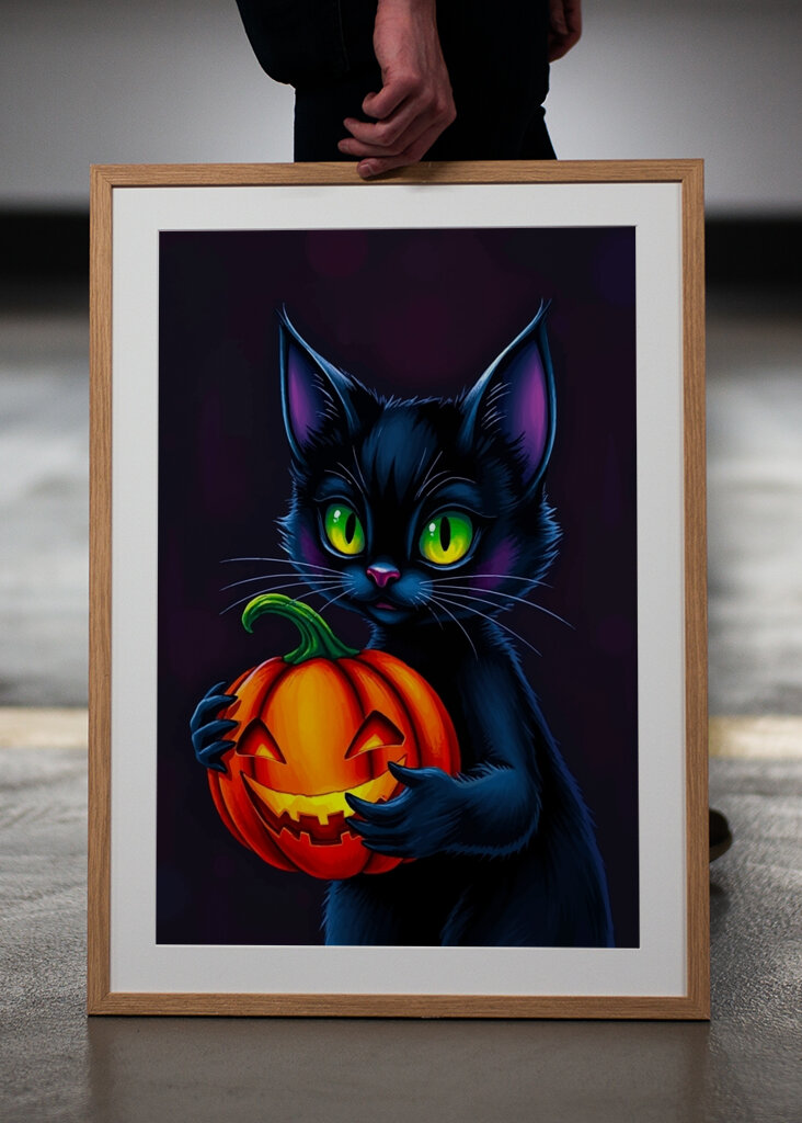 svart katt halloween