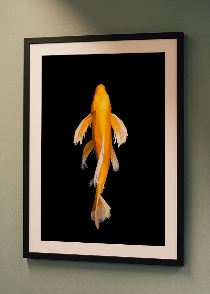 Gelber Koi-Fisch Zusammenfassung