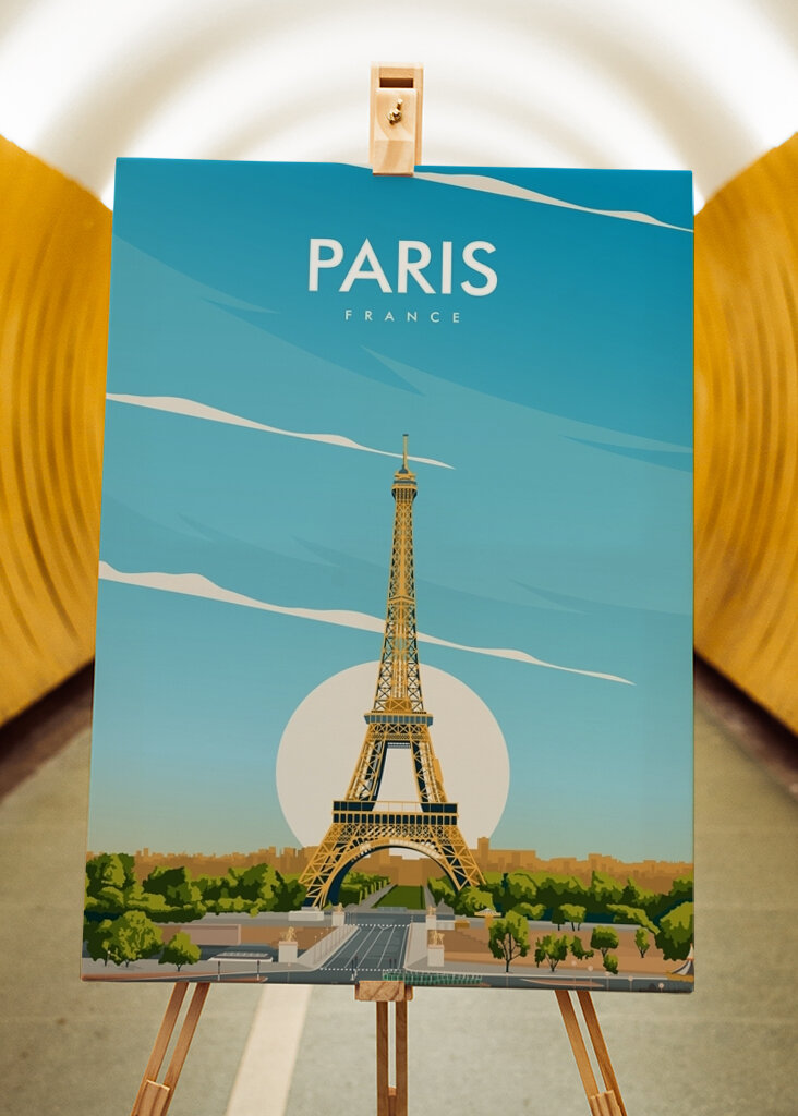 Paris France Travel Poster