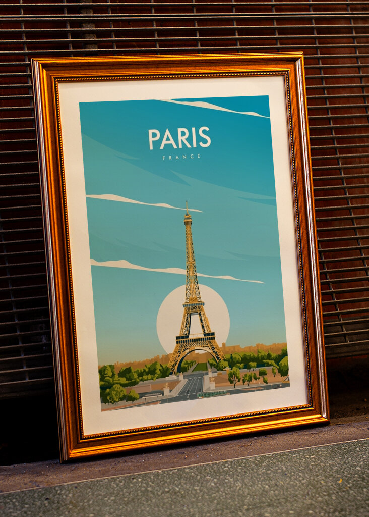 Paris France Travel Poster