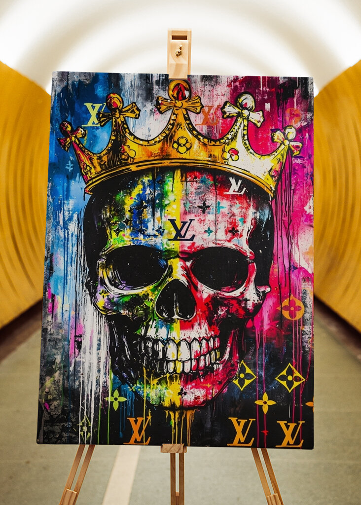 Graffiti art Skull and crown