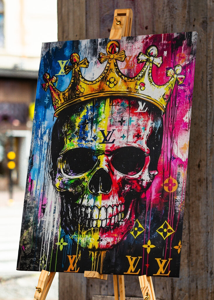 Graffiti art Skull and crown
