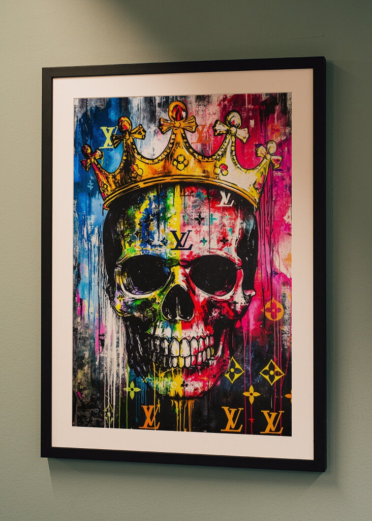 Graffiti art Skull and crown