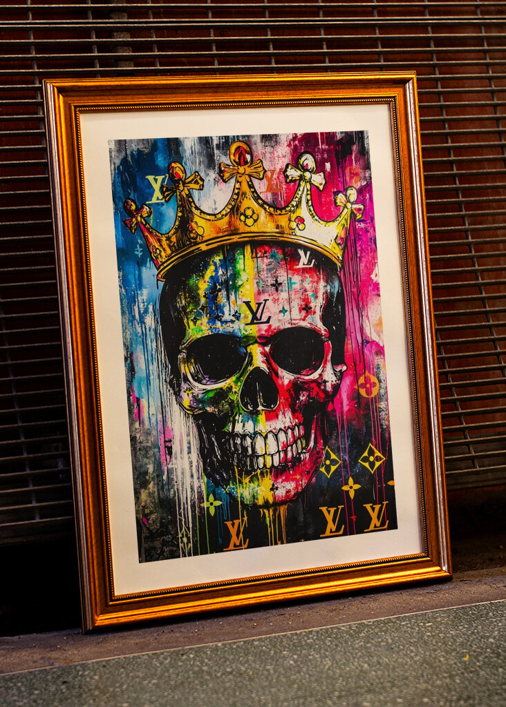 Graffiti art Skull and crown