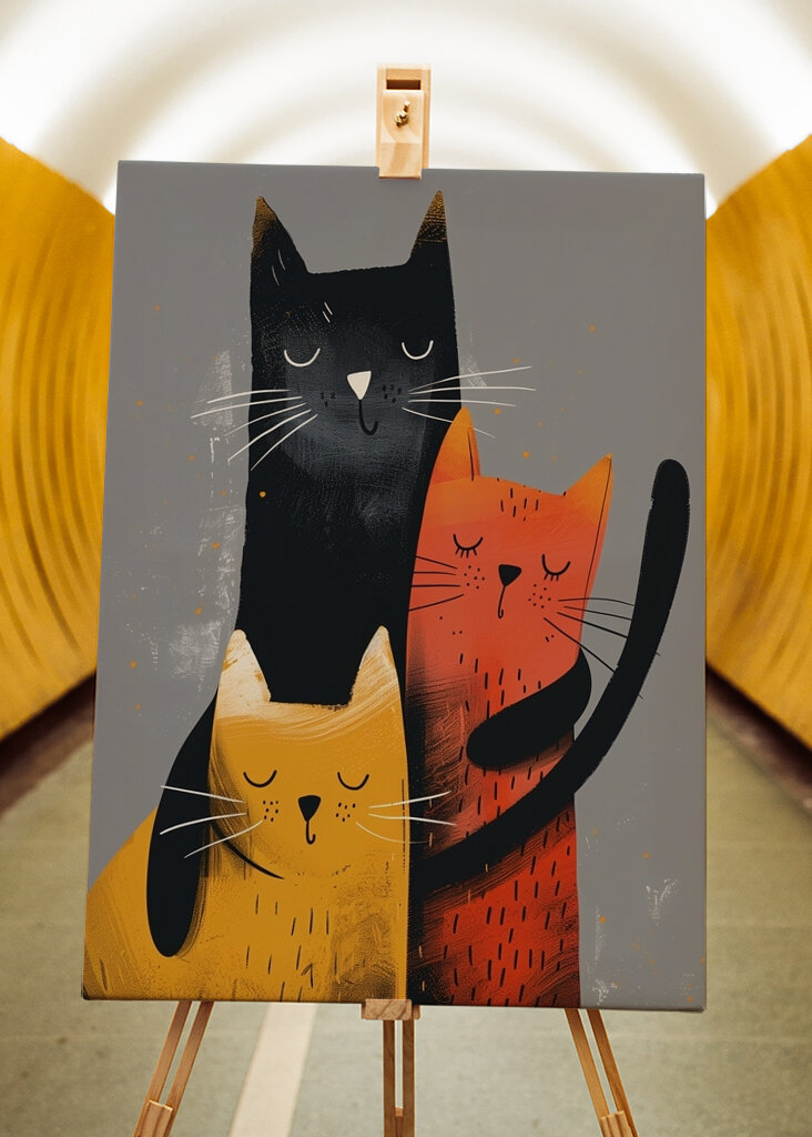 Natural Cat Painting Art