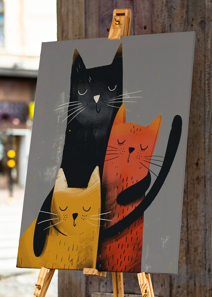 Natural Cat Painting Art