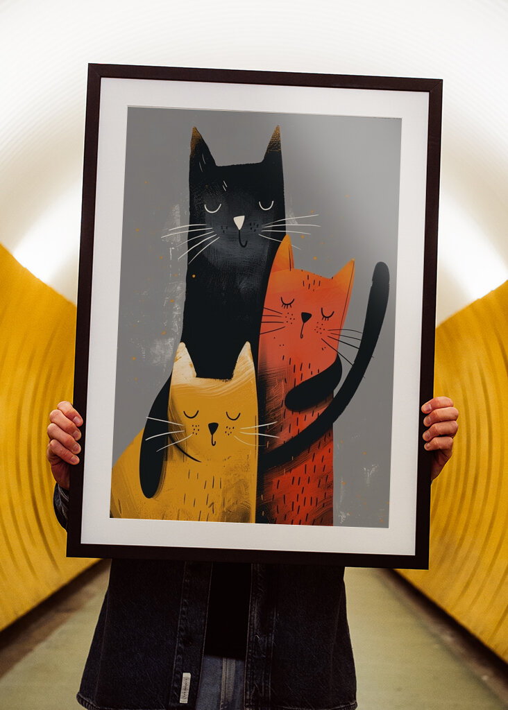 Natural Cat Painting Art