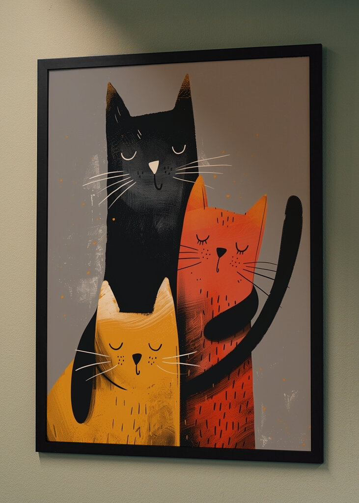 Natural Cat Painting Art