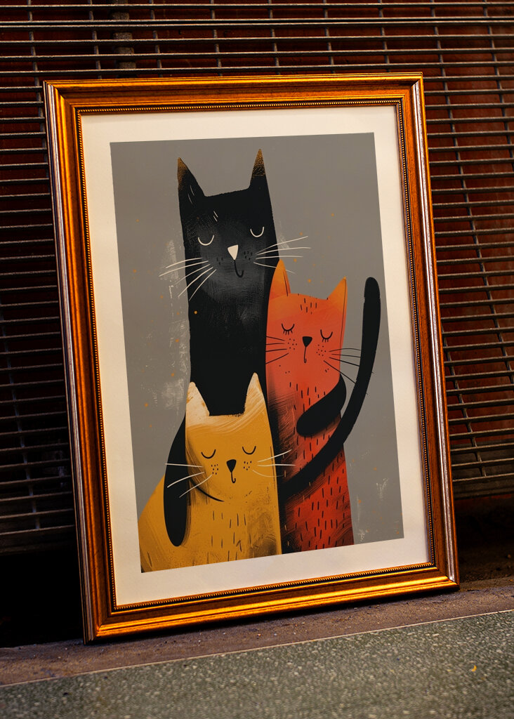 Natural Cat Painting Art