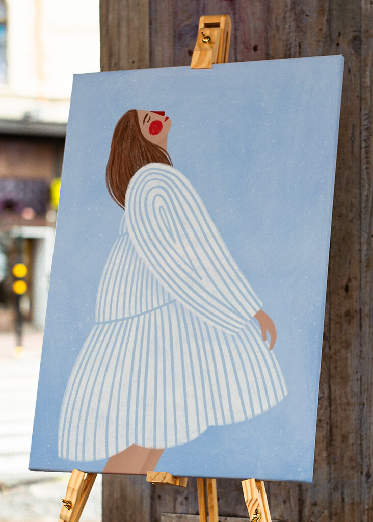 Kvinde med blå stribe#2750270