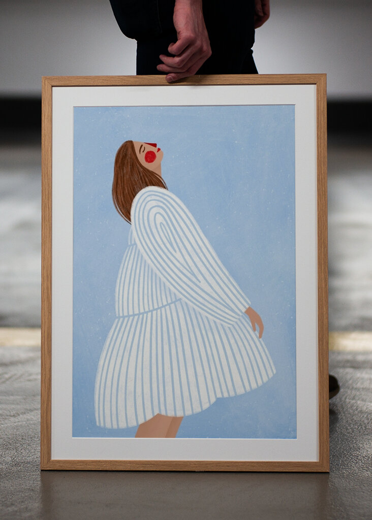 Kvinde med blå stribe#2750270