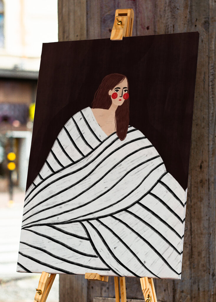 Kvinnen med svart-hvitt #2833217