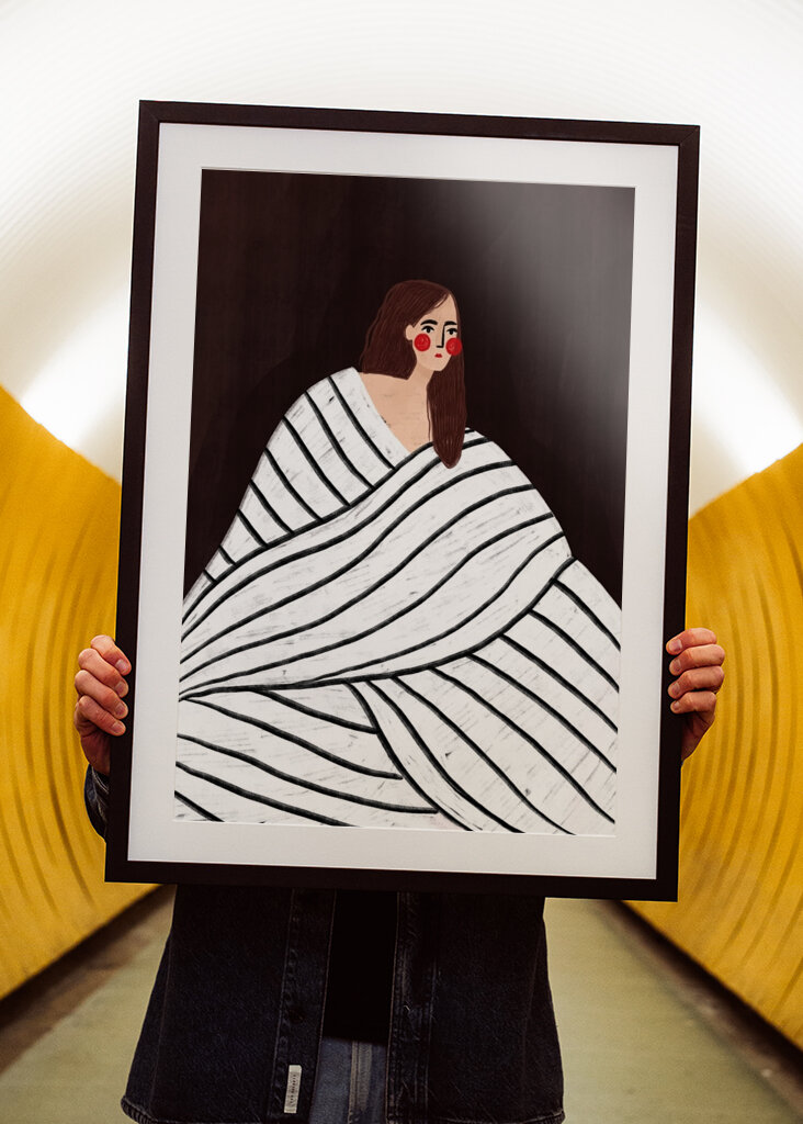 Kvinnen med svart-hvitt #2833217