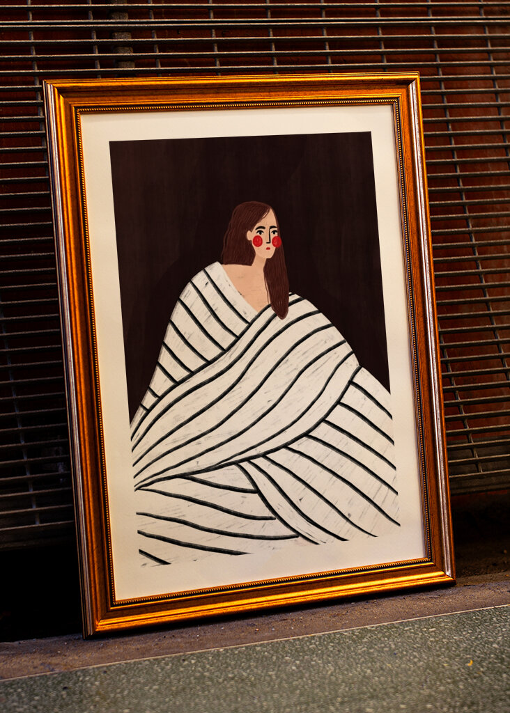 Kvinnen med svart-hvitt #2833217