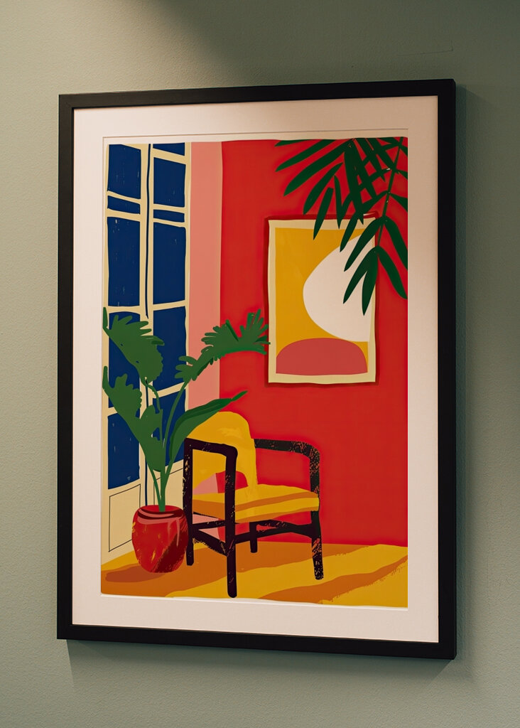 Lebendiger Raum mit Stuhl