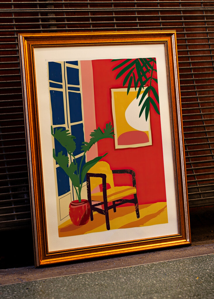 Lebendiger Raum mit Stuhl