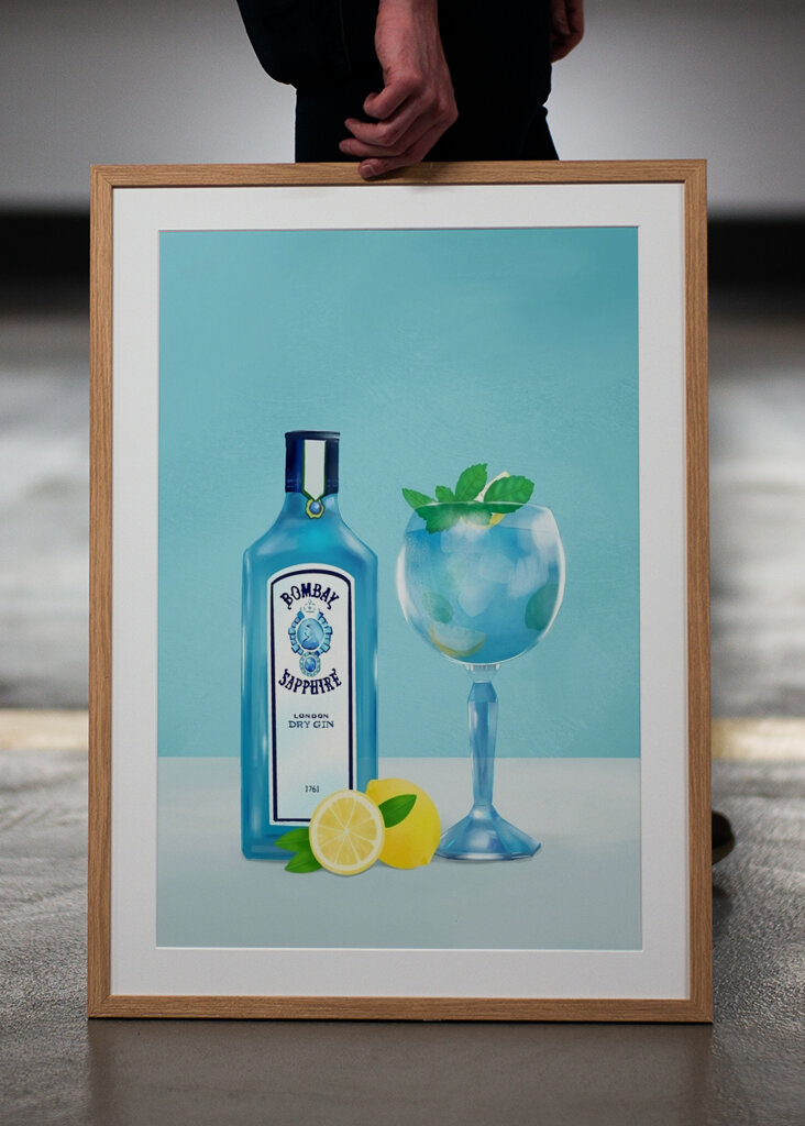 Blue Dry Gin Cocktail 