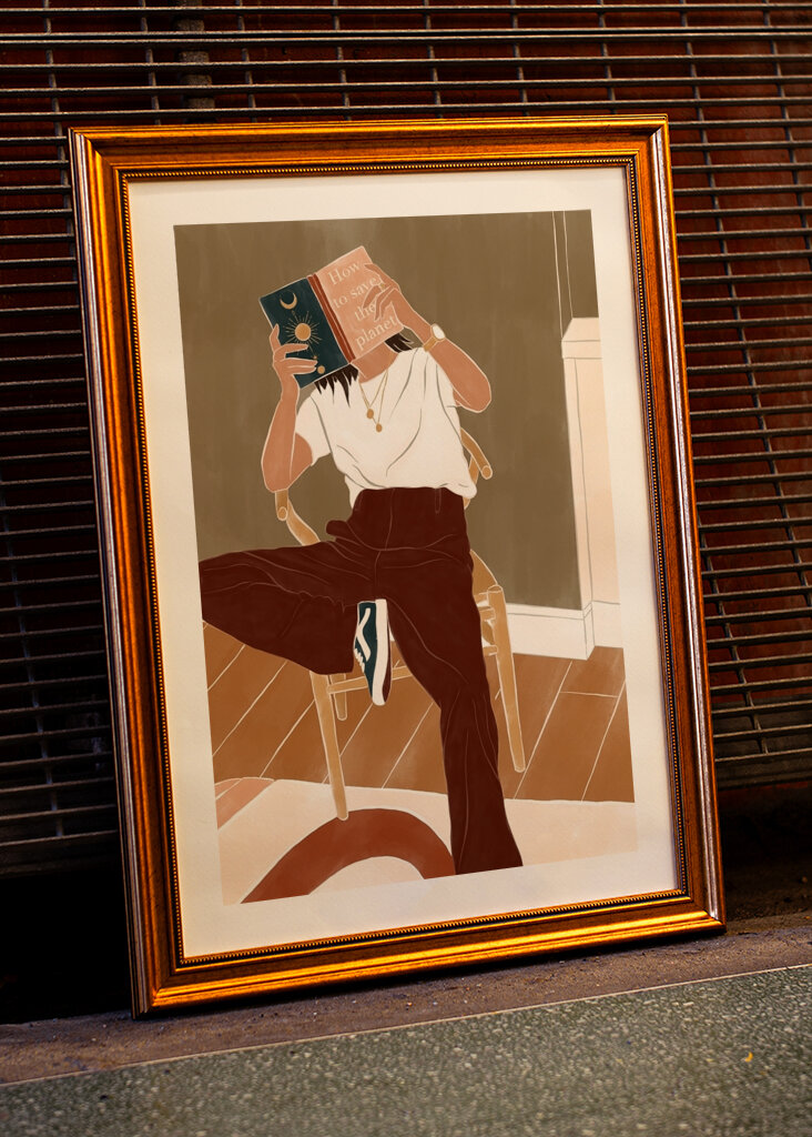 Woman reading a book 